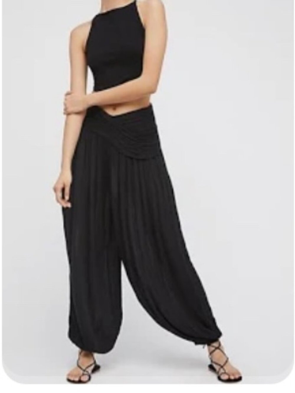 Effortless Gauze Boho Free People Mumbai Balloon Harem Pants NWT XS